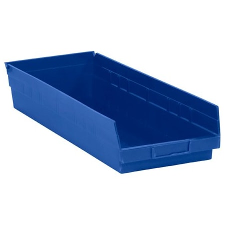 Bsc Preferred 23 5/8 x 8-3/8 x 4'' Blue Plastic Shelf Bin Boxes, 6PK BUY00015155
